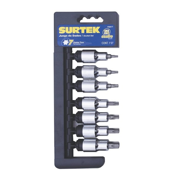 Surtek 7 Torx Bit Socket Set 12  Box F5801T